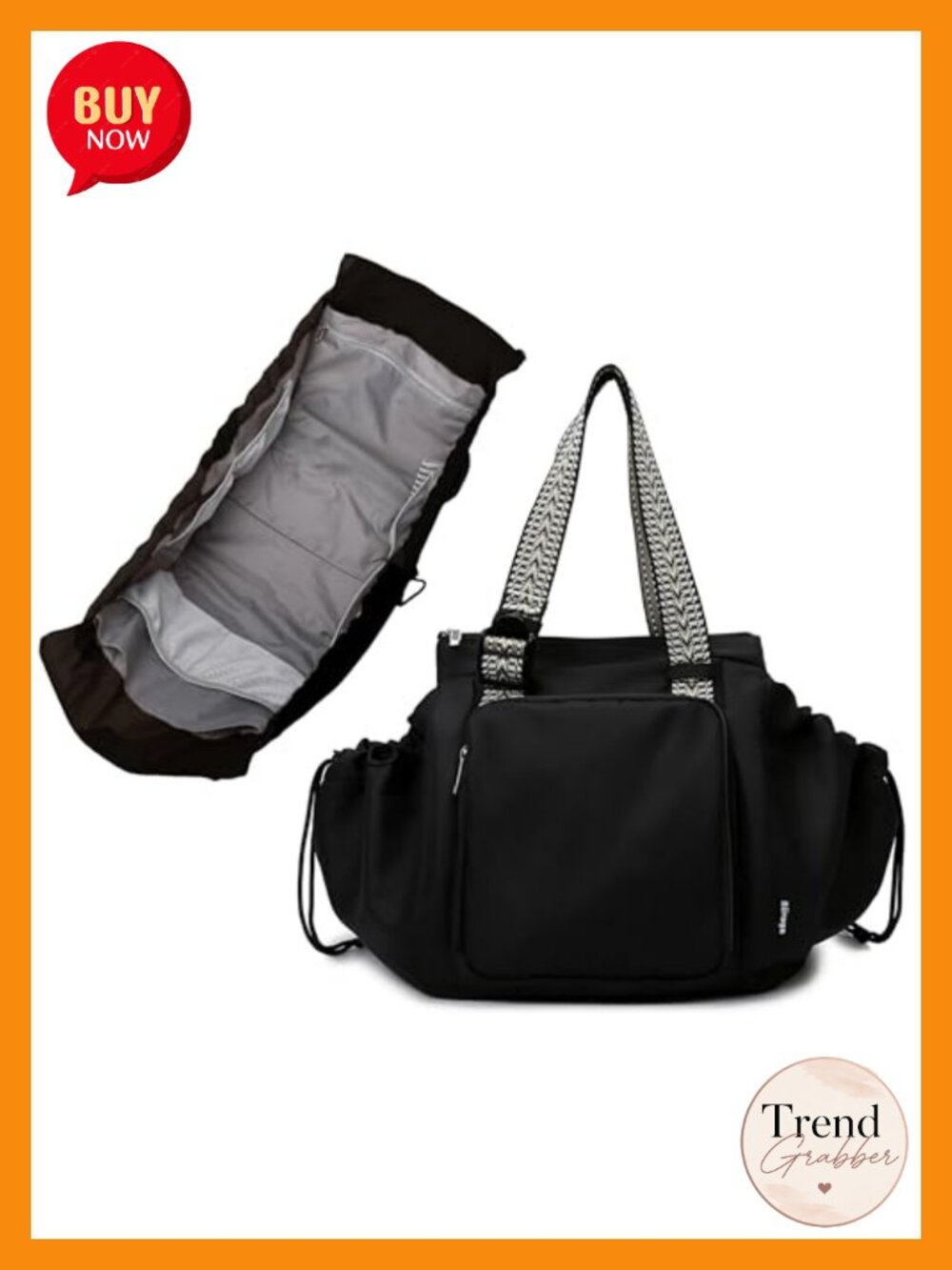 Spacious Tote Bag with 16 Pockets, Convertible Work Diaper Bag, Water-Resistant